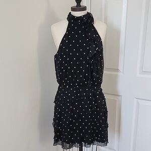 Anthropologie Rosette Black Polka Dot Dress